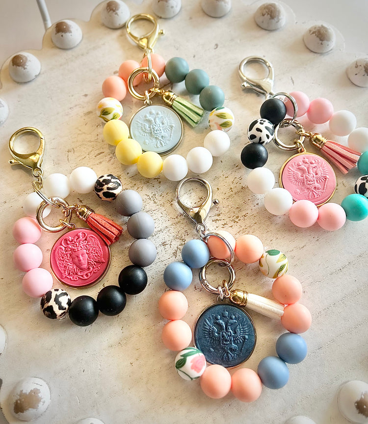 Gemma Ornata Keychains and Custom Beaded Wristlets