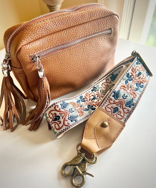 Gemma Ornata Wide Crossbody Purse Strap, Interchangeable Crossbody Strap, Guitar Strap for Purses, Custom Handbag Strap, Customize your Purse Accessory