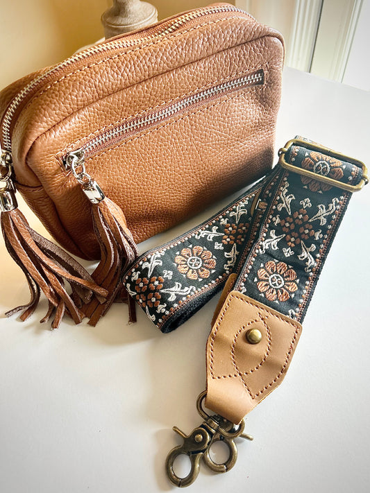 Gemma Ornata Wide Crossbody Purse Strap, Interchangeable Crossbody Strap, Guitar Strap for Purses, Custom Handbag Strap, Customize your Purse Accessory